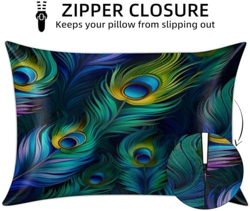 GzLeyigou Peacock Satin Pillowcase 20x26in