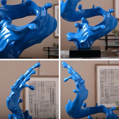 HAUCOZE Modern Sea Wave Sculpture Decor Statue 16 Inch