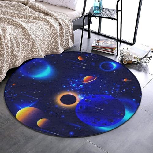 Cosmic Universe Round Area Rug 60inch Non-Slip Floor Mat
