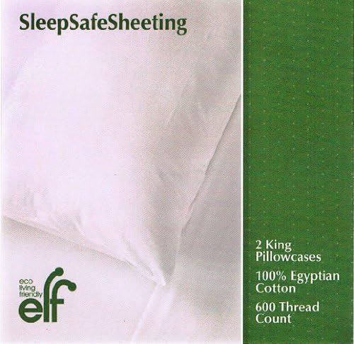 Eco Living Friendly Egyptian Cotton Pillowcases 600 Thread Count King 2 Pack