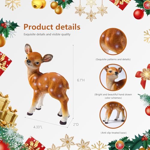 Artpaul Sika Deer Resin Statue Home Decor Accent