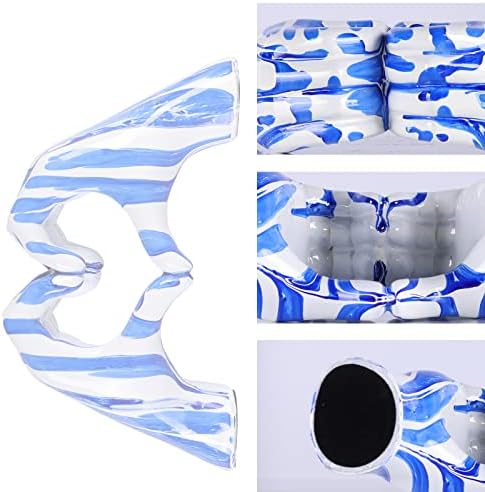 Blue and White Heart Gesture Sculpture for Home Decoration