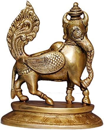 Amilav Collections Kamdhenu Brass Statue Religious Figurine
