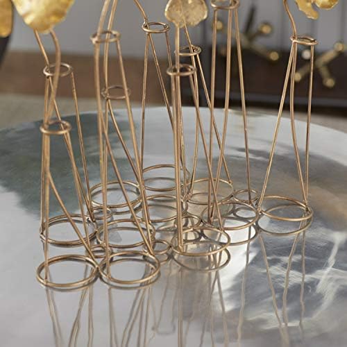 Deco 79 Gold Metal Floral Statue Decor 16x9x21
