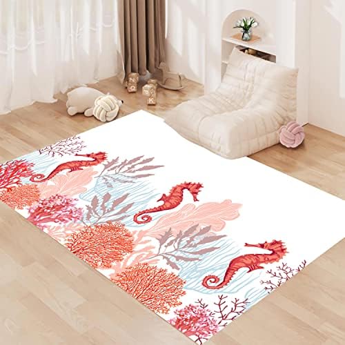 Ocervd 8x10ft Soft Fluffy Area Rug Non-Slip Modern Floor Mat