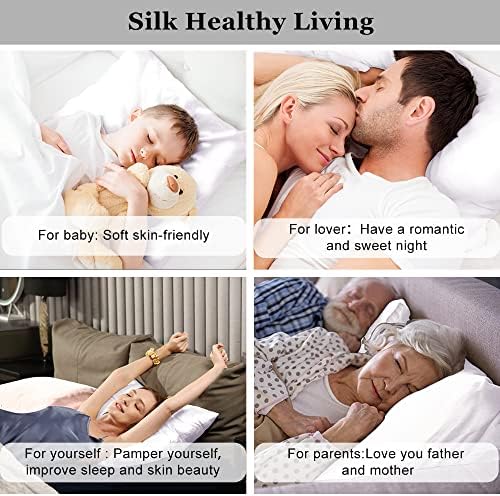 Ravmix Silk Pillow Cases 2 Pack with Hidden Zipper