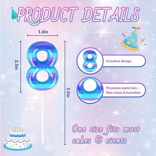 Candsun Video Game Birthday Candles Number 8