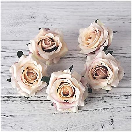Big Rose Head Artificial Flowers 5pcs Silk DIY Decoration