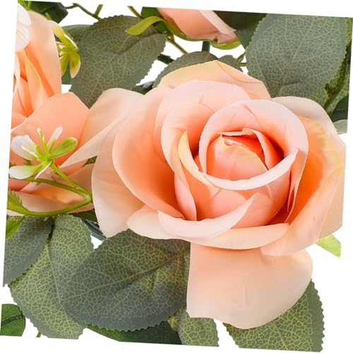 IMIKEYA Artificial Flower Candle Wreath for Pillars