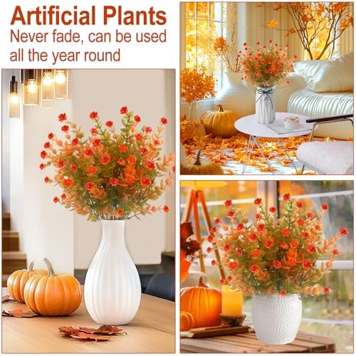 TURNMEON 20 Bundles UV Resistant Fake Fall Flowers 1
