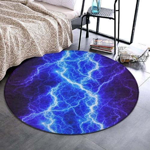 Modern Cool Purple Blue Circle Area Rug 60inch