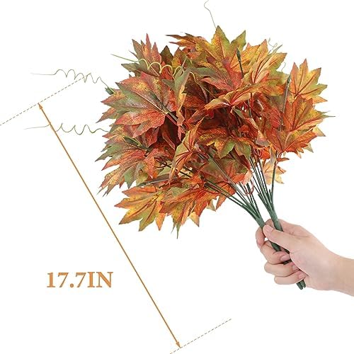 NT NIETING 2PCS Artificial Maple Bushes for Fall Decor