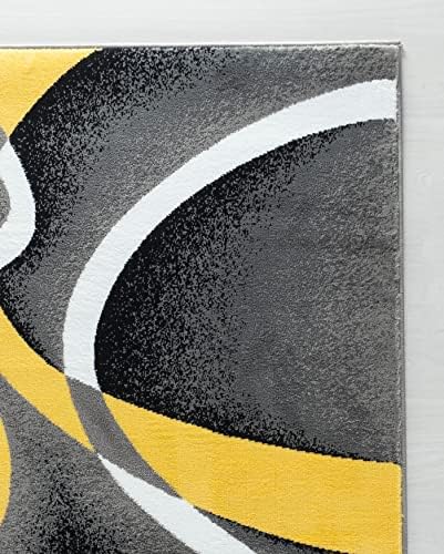 GLORY RUGS Modern Swirls 4x6 Yellow Area Rug