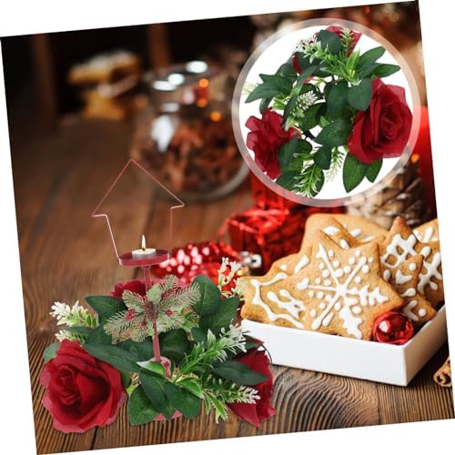 GRIRIW Simulated Candle Ring Wreath Decor