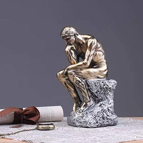 Lependor Thinker Statue Brown Resin Art Sculpture