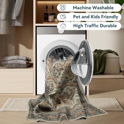Kaspene Home Umber Washable Rug 6x9 Cider Brown