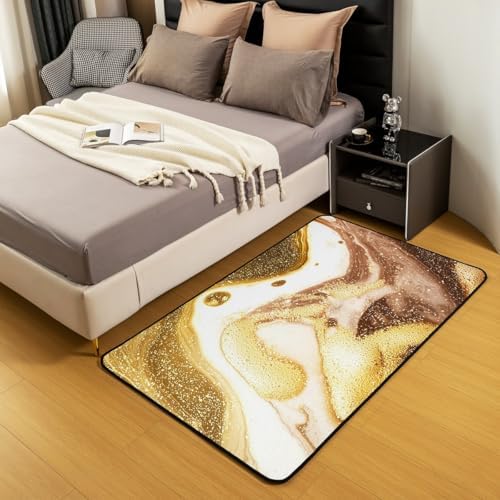 Erosebridal Brown Yellow Marble Area Rug 3x5 1