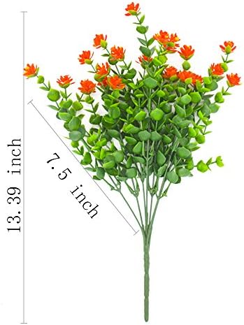 Grunyia Artificial Flowers Orange Red Outdoor Decor