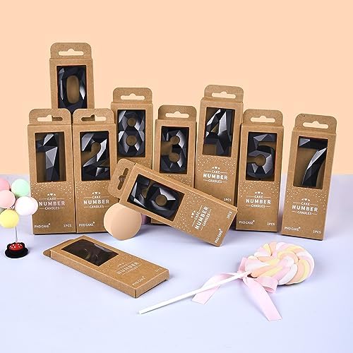 PHD CAKE 276 Inch Crystal Black 6 Number Birthday Candles 1