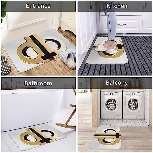 Golden Pattern Durable Kitchen Mat with Non-Slip Design