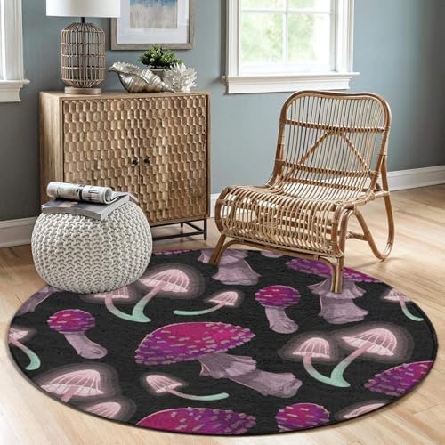 Meaudiwes Comfort Flannel Round Carpet