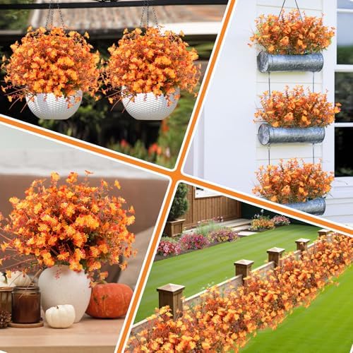 YUGYUM Artificial Mums Flowers for Fall and Harvest Decor
