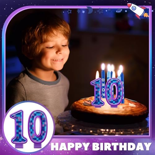 MTLEE 13 Pcs Video Game Birthday Candles with Number 10 1