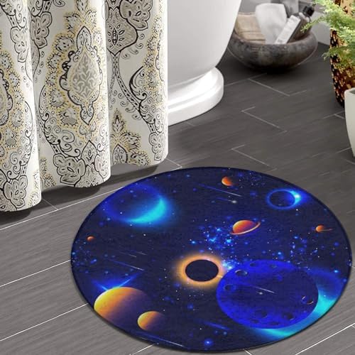 Cosmic Universe Round Area Rug 60inch Non-Slip Floor Mat