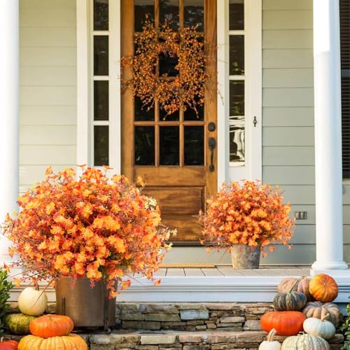 YUGYUM Artificial Mums Flowers for Fall and Harvest Decor