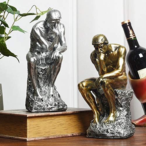 Lependor Thinker Statue Brown Resin Art Sculpture