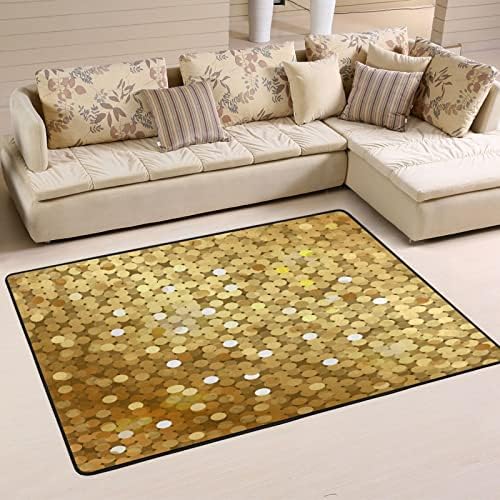 VIGTRO Gold Sequins Bling Non-Slip Area Rug 36x24 1
