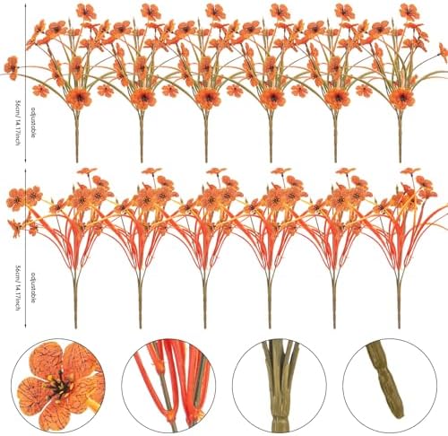 XEOLIAN Artificial Fall Flowers 12 Bundles 1