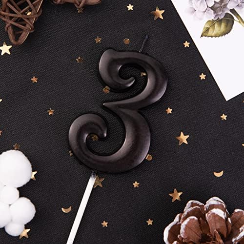 PHD CAKE 276 Inch Black 3 Number Birthday Candles 1