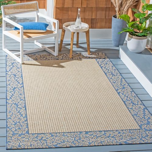 Safavieh Courtyard Collection 4 x 57 Rug Natural Blue