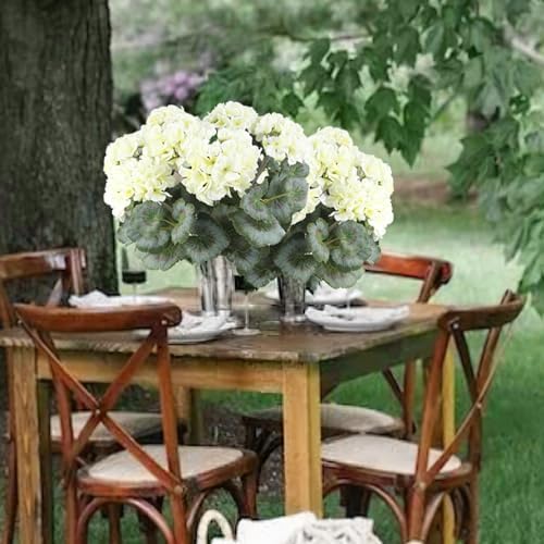 CITYES Artificial Geranium Bushes for Garden Decor