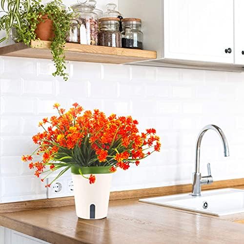 Grunyia Artificial Daffodils 12 Bundles UV Resistant Home Decor