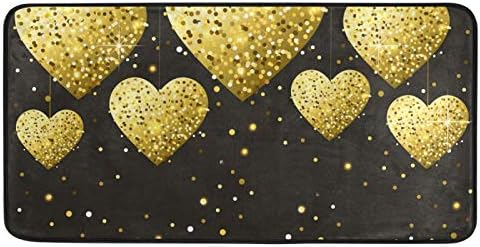 Qilmy Yellow Light Heart Rug Non-Slip 39x20 Inch