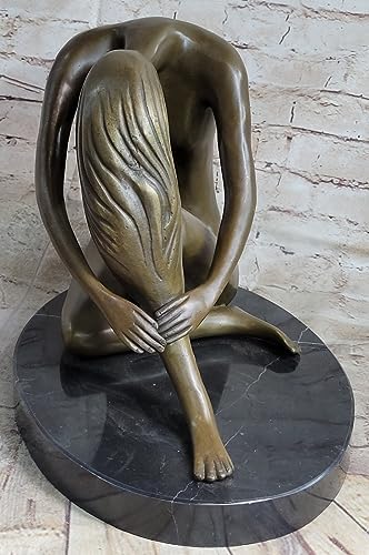 European Bronze Sculpture Sitting Nude Lady Figurine