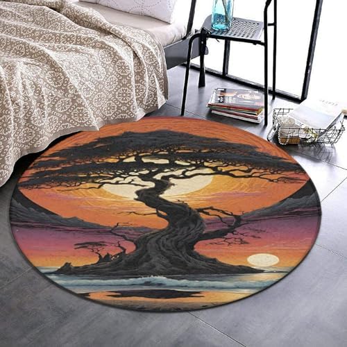 Modern Soft Round Area Rug with Anti-Slip Design