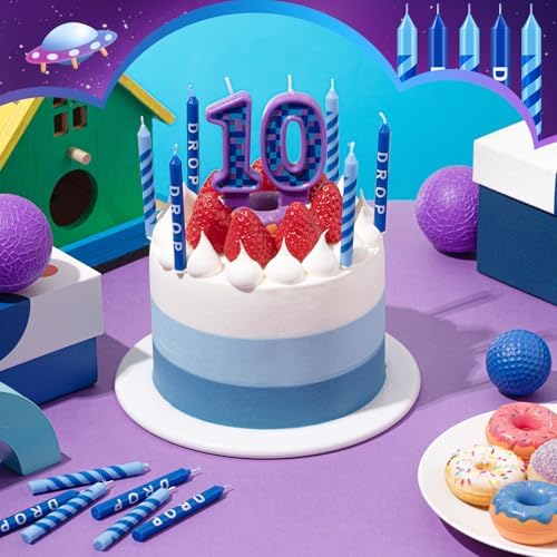 MTLEE 13 Pcs Video Game Birthday Candles with Number 10 1