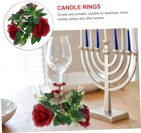 GRIRIW Simulated Candle Ring Wreath Decor