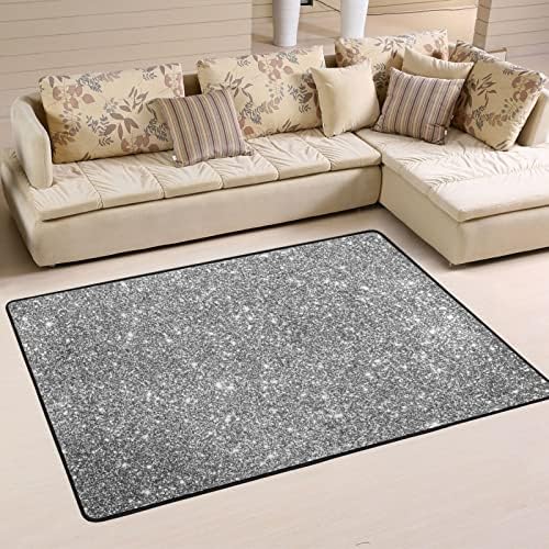 VIGTRO Silvery Glittering Non-Slip Area Rug 36x24 1