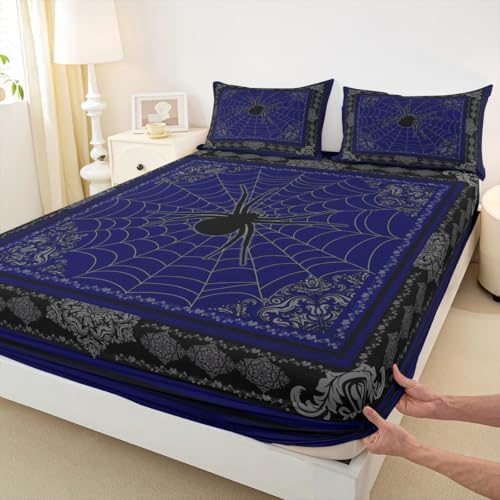 Manfei Spider Fitted Sheet Set Queen Size