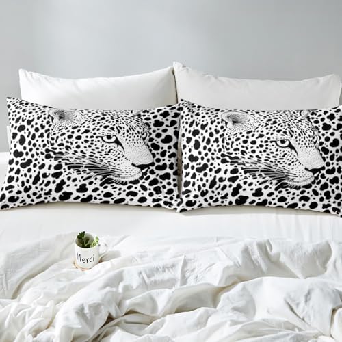Manfei Leopard Print Bed Sheet Set Twin Size 1