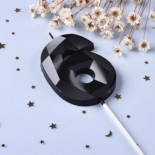 PHD CAKE 276 Inch Crystal Black 6 Number Birthday Candles 1