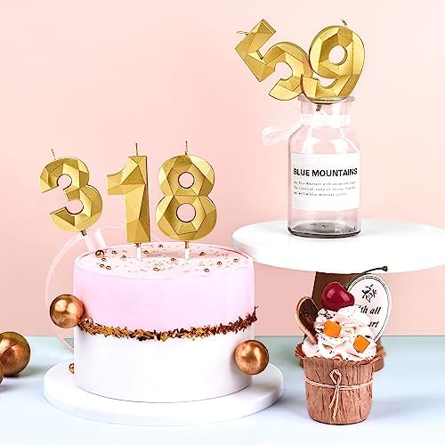 276 Inch Crystal Gold 10 Number Birthday Candles