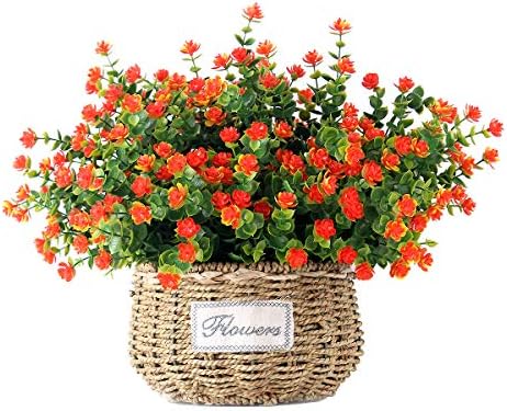 Artificial Flowers 6 Bundles Fake Bushes for Farmhouse Decor