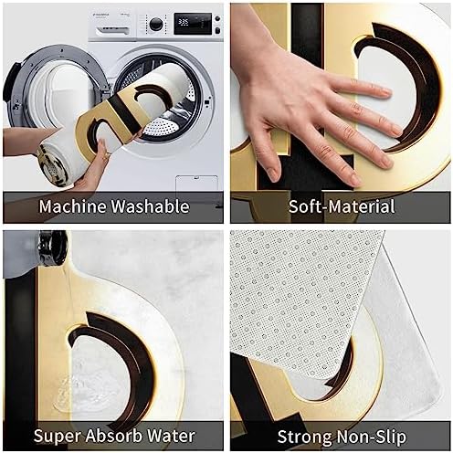 Golden Pattern Durable Kitchen Mat with Non-Slip Design