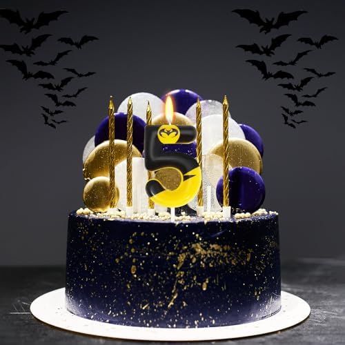 OGnomiFX 5th Birthday Bat Candle - Hero Theme Decor