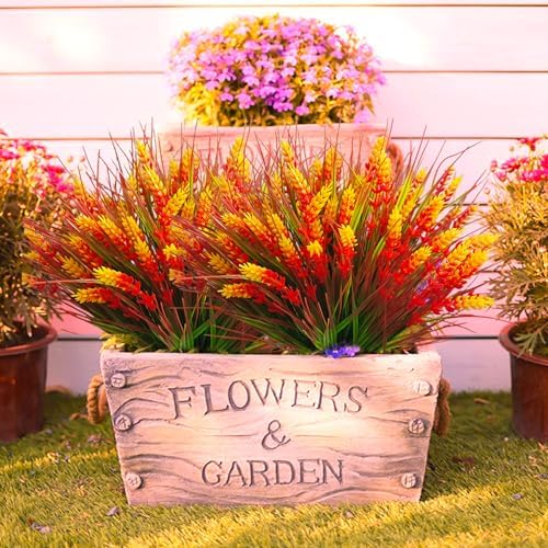 TSTWETO Artificial Plants 20 Pcs UV Resistant Fake Flowers